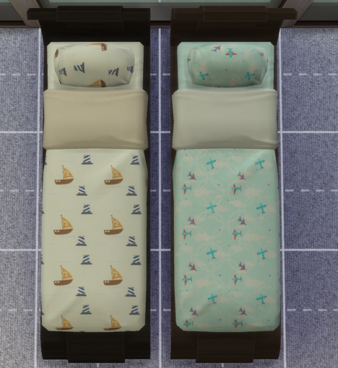 Sims 4 Eminence Beds for Boys in dark wood by clairkp at Mod The Sims