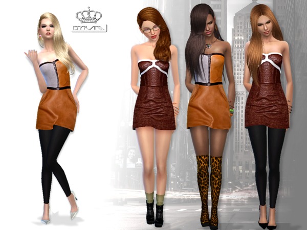 Sims 4 Leather outfits leggings by EsyraM at TSR