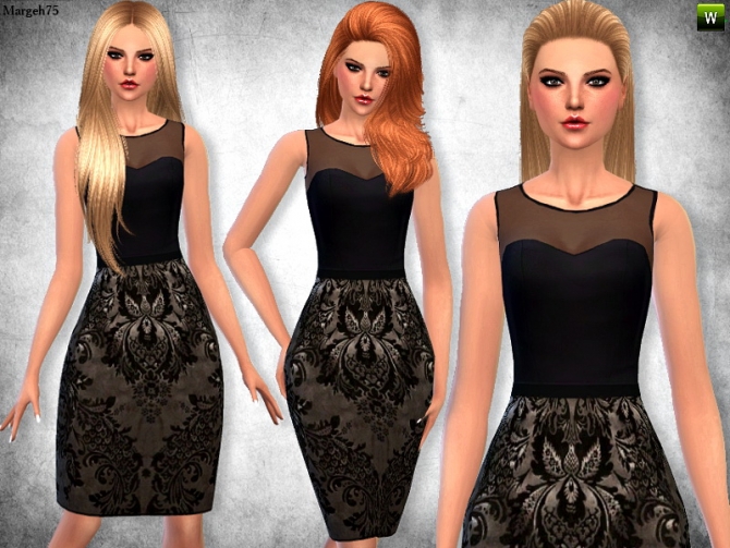 Sims 4 Brocade And Leather Outfit by Margie at Sims Addictions