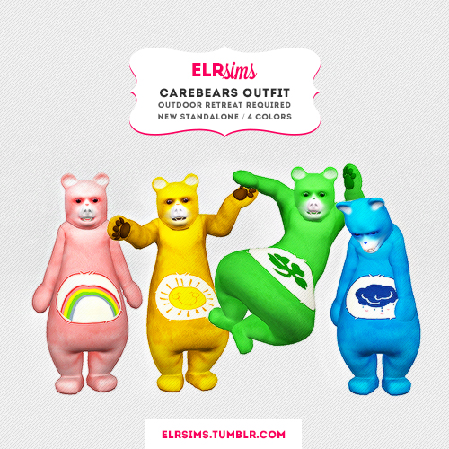Sims 4 CAREBEARS CHILD OUTFIT 4 colors at ELRsims
