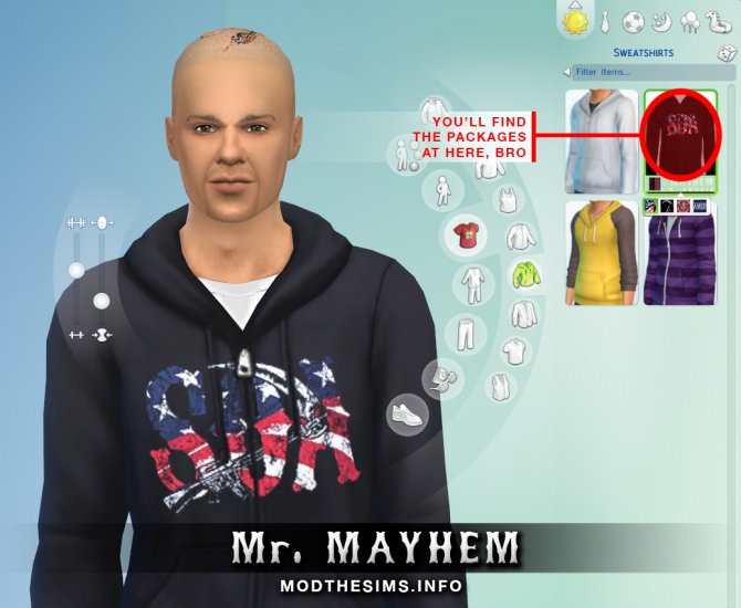 Sims 4 Sons of Anarchy Hoodie Zipper Set by Mr. Mayhem at Mod The Sims