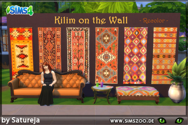 Sims 4 Kilim, Kilim on the Wall by Satureja Antares at Blacky’s Sims Zoo