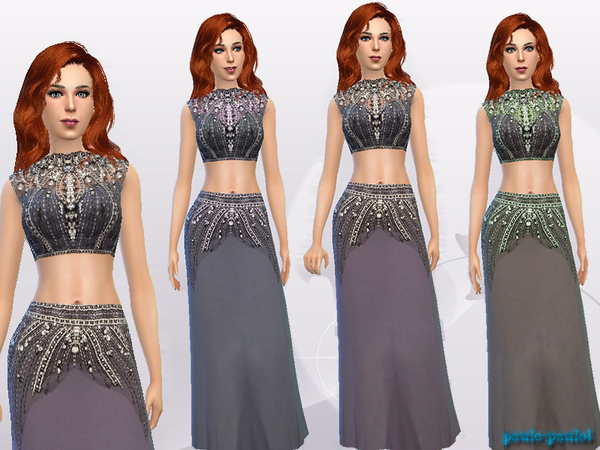 Two Piece Dress by paulo-paulol at TSR » Sims 4 Updates