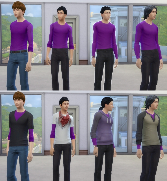 Sims 4 Fake undershirts for male by moznoz at Mod The Sims