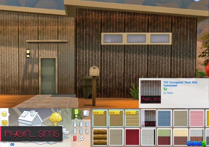 Sims 4 TS3 Corrugated Steel Wall Conversion at NyGirl Sims