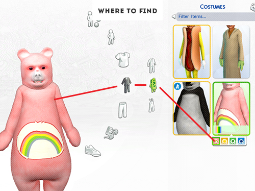 Sims 4 CAREBEARS CHILD OUTFIT 4 colors at ELRsims