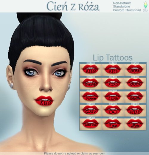 Sims 4 Lip Tattoos at Cień z róża