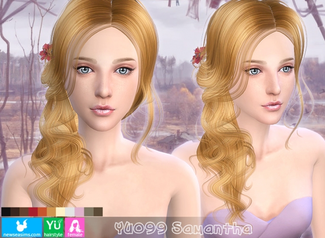 Sims 4 YU099 Samantha hair (Pay) at Newsea Sims 4