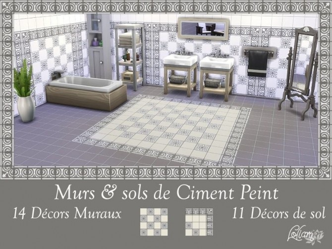 Sims 4 Cement walls & floors set by loliam at Sims Artists