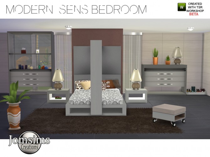 Sims 4 Modern Sens bedroom at Jomsims Creations