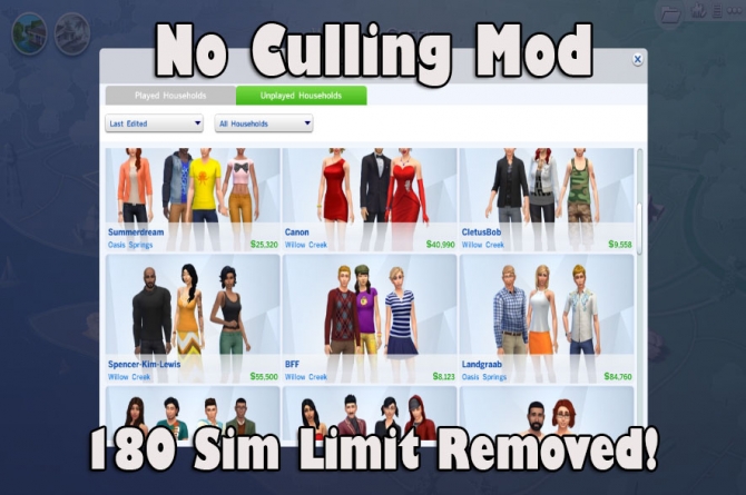 Sims 4 No More Culling by Dark Gaia at Mod The Sims