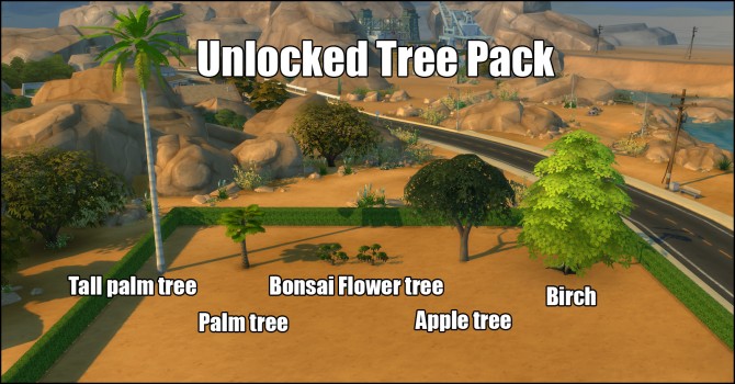 Sims 4 Unlocked Tree Pack (5 new trees) by Bakie at Mod The Sims