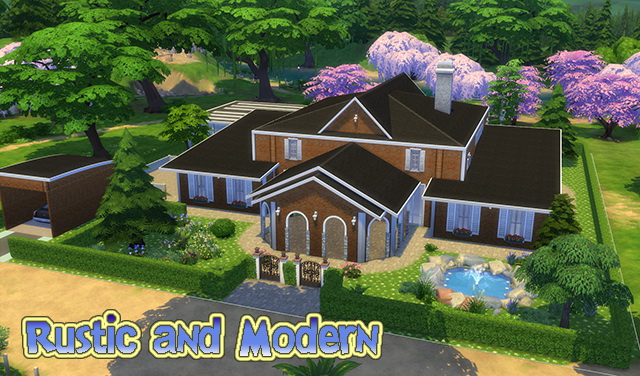 Sims 4 Rustic and Modern house by Sim4fun at Sims Fans