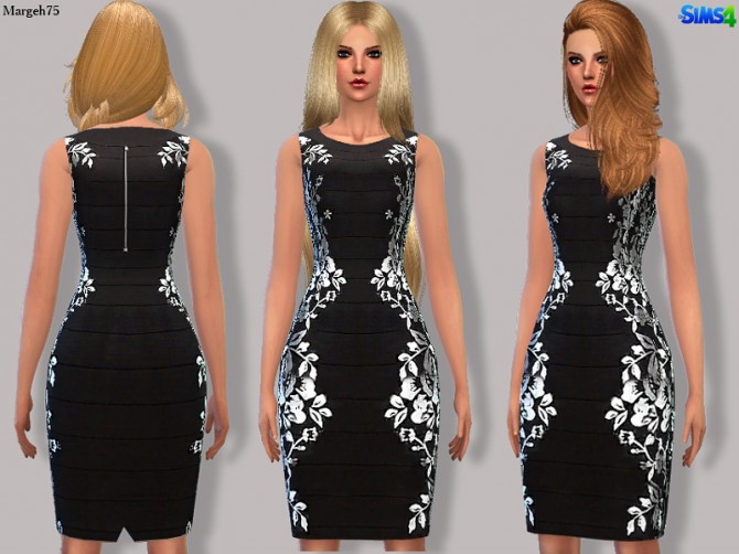 Sims 4 Bacconi Dress by Margie at Sims Addictions