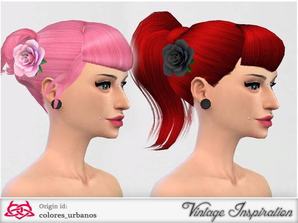 Sims 4 Rose hair accessory by Colores Urbanos at TSR