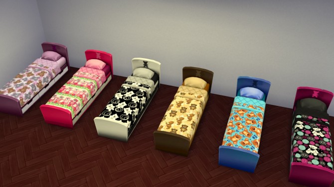 Sims 4 Teddy Bear Kiddies Bed Set by Lauren Cheerio at Mod The Sims