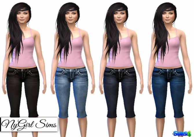 Sims 4 Big Stitch Jeans Capri at NyGirl Sims