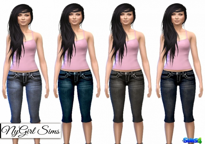 Sims 4 Big Stitch Jeans Capri at NyGirl Sims