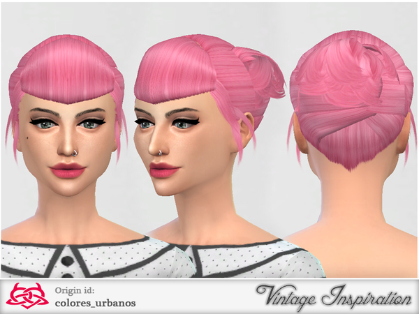 Sims 4 Set retro alternative hair bandana by Colores Urbanos at TSR