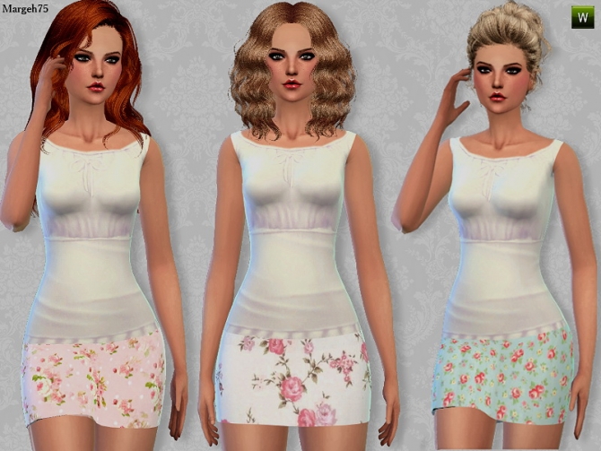 Sims 4 Cutie Flower Dress by Margie at Sims Addictions