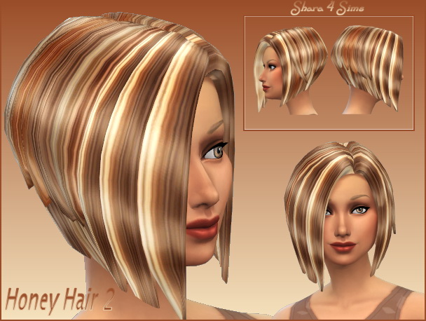 Sims 4 Honey Hair 2 at Shara 4 Sims