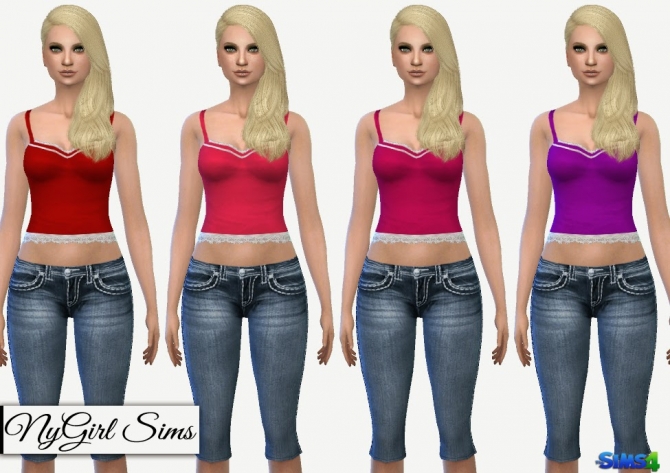 Sims 4 Lace Trim Tank at NyGirl Sims