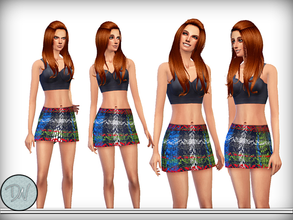 Sims 4 Woven Boucle Skirt by DarkNighTt at TSR