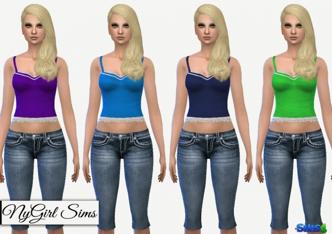 Sims 4 Lace Trim Tank at NyGirl Sims