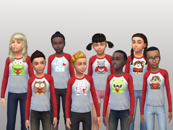 Sims 4 Kids Valentine Shirts by kmercer1 at TSR