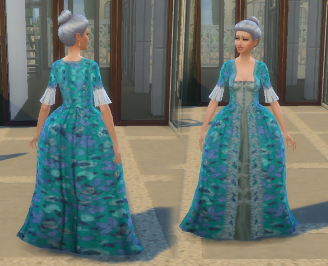 Sims 4 Rococo Dress Conversion by Kiara24 at Mod The Sims