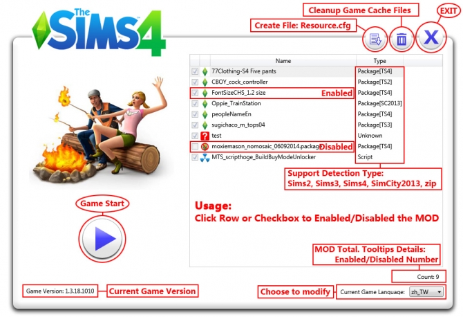 Sims 4 TS4 MOD Simple Manage (Game Launcher) by Sakura4 at Mod The Sims