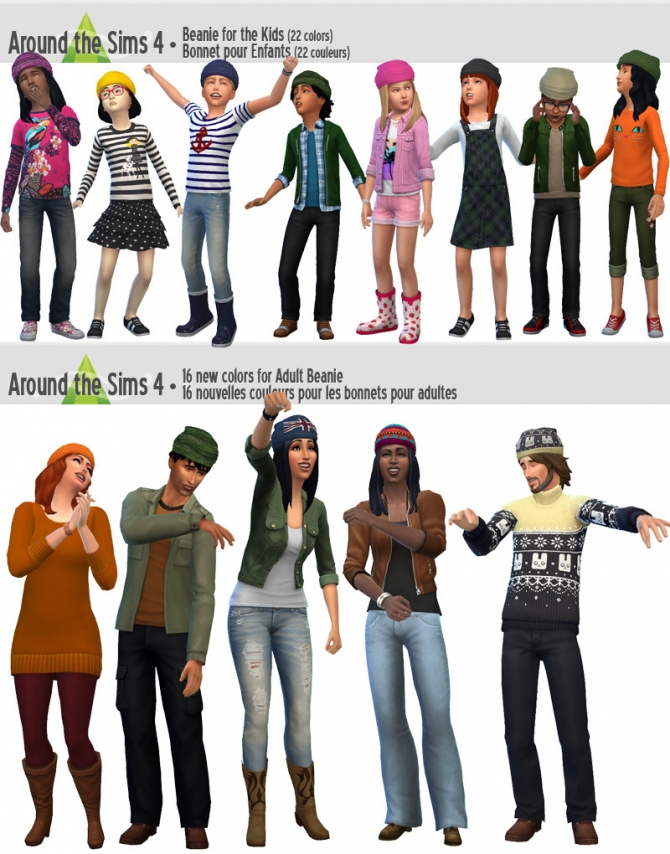 Sims 4 Beanie for Kids & more AF/M Beanie colors at Around the Sims 4. ...