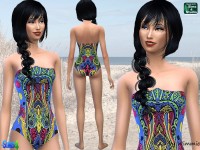 Baroque Fantasy Print Swimsuit at Sims and Just Stuff