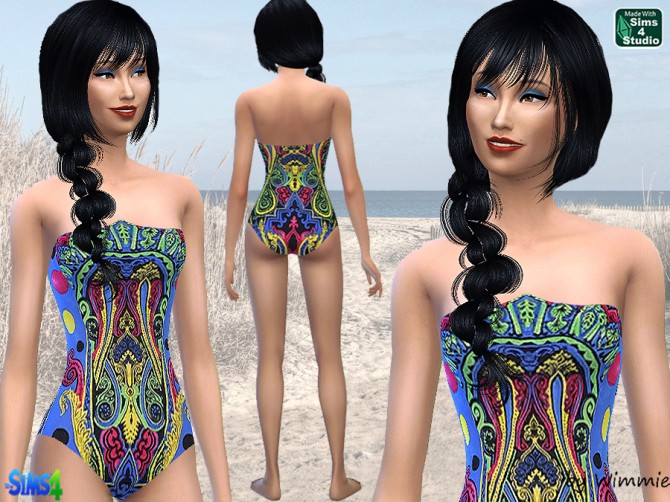Sims 4 Baroque Fantasy Print Swimsuit at Sims and Just Stuff
