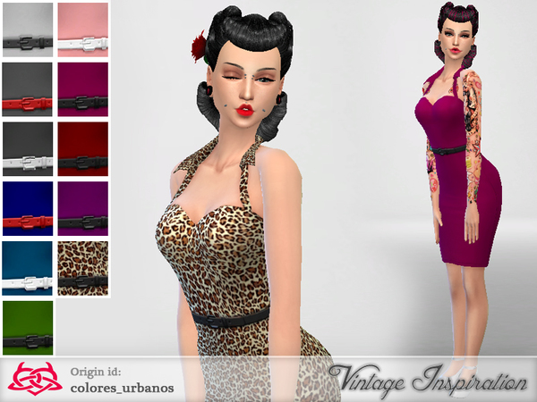 Sims 4 Pin Up dress 01 by Colores Urbanos at TSR