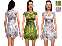 Printed Dress 2 Designs by Weeky at TSR