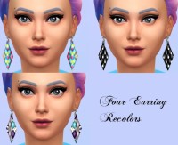 Set of 3 Patterned earrings by christmas fear at Mod The Sims