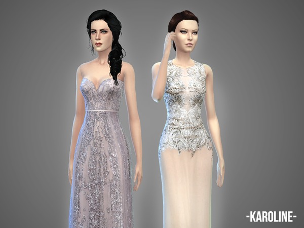 Sims 4 Karoline gown set by April at TSR