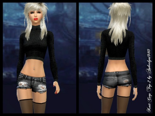 Sims 4 Crop Top Set with matching shorts at Amberlyn Designs
