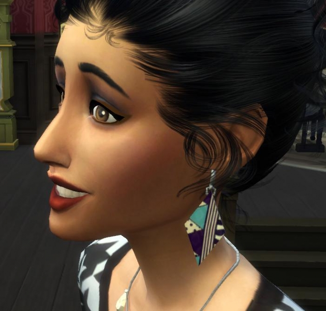 Sims 4 Set of 3 Patterned earrings by christmas fear at Mod The Sims