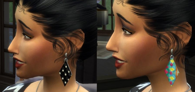 Sims 4 Set of 3 Patterned earrings by christmas fear at Mod The Sims