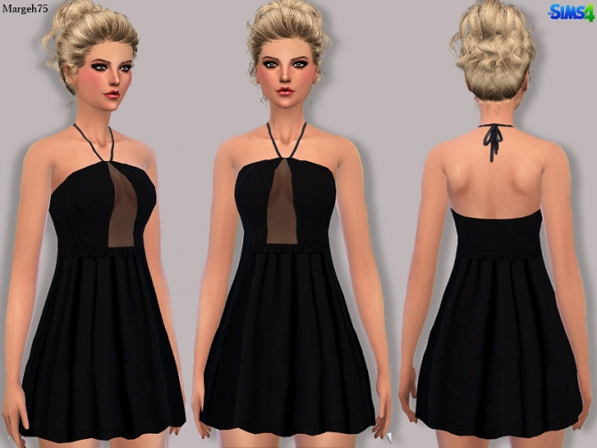 Sims 4 Opaque Halter Dress by Margie at Sims Addictions