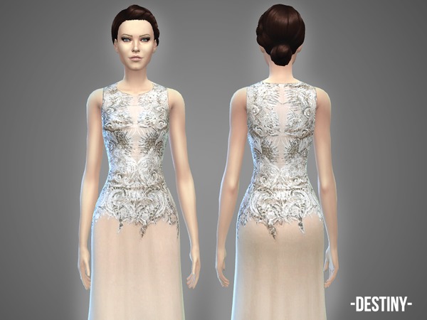 Sims 4 Karoline gown set by April at TSR