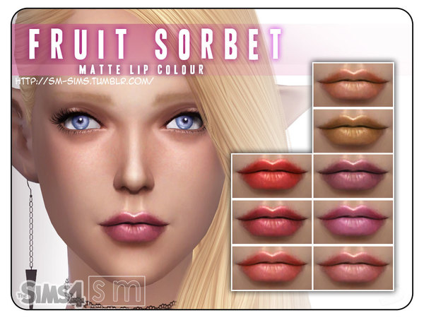 Sims 4 Fruit Sorbet Matte Lip Colour by Screaming Mustard at TSR