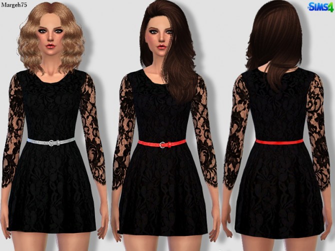 Sims 4 Kaliko Lace Dress by Margie at Sims Addictions