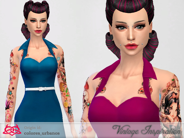 Sims 4 Pin Up dress 01 by Colores Urbanos at TSR
