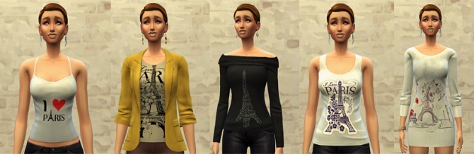 Sims 4 I LOVE PARIS tops by Bettyboopjade at Sims Artists