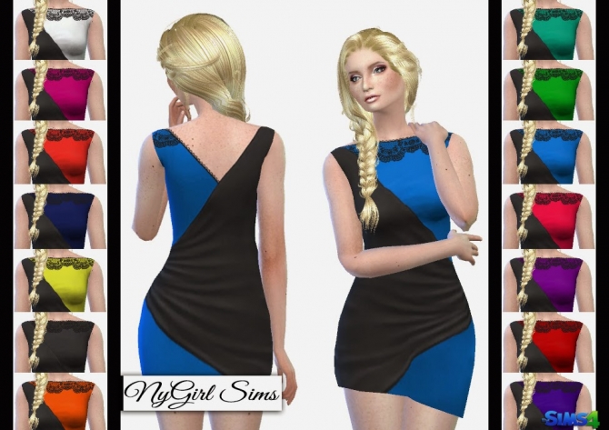 Sims 4 Two Tone Splice Bodycon Dress at NyGirl Sims
