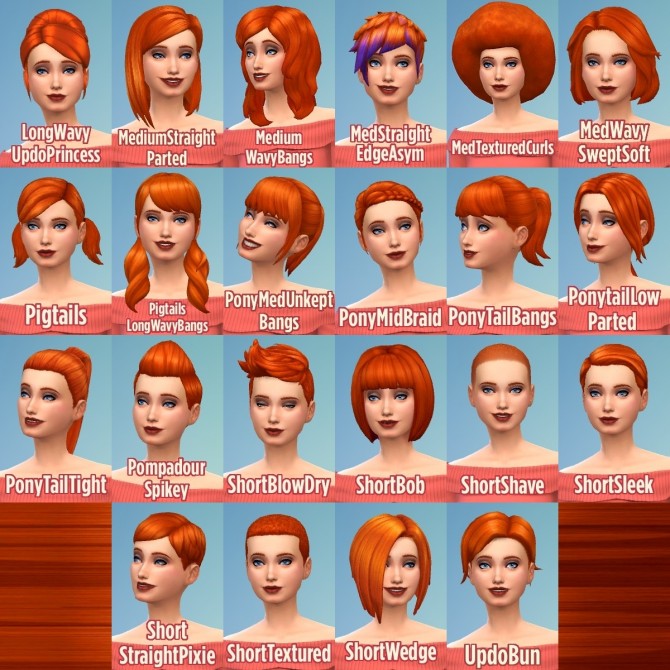 Sims 4 Ginger All The Hairs Female Edition by Caitie at Mod The Sims