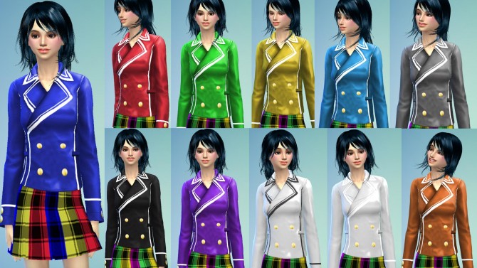 Sims 4 AKB48 School uniform dress by karzalee at Mod The Sims